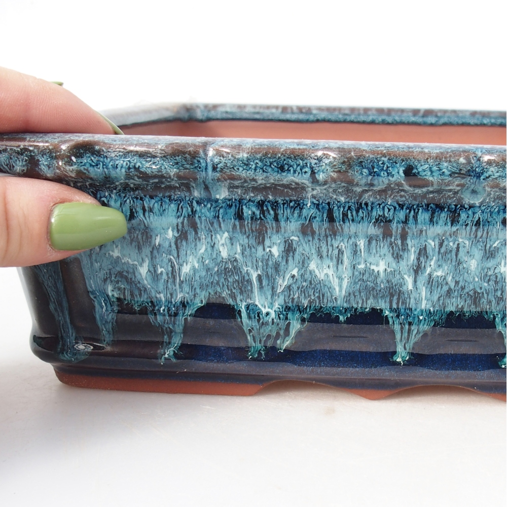 Bol 32 x 22,5 x7 cm bleu et blanc