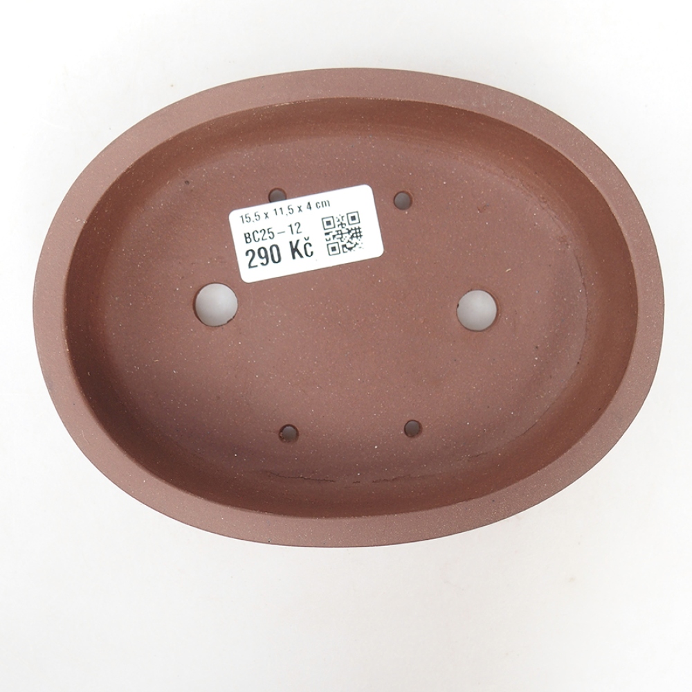 Bol à bonsaï en céramique 15,5 x 11,5 x 4 cm, brun
