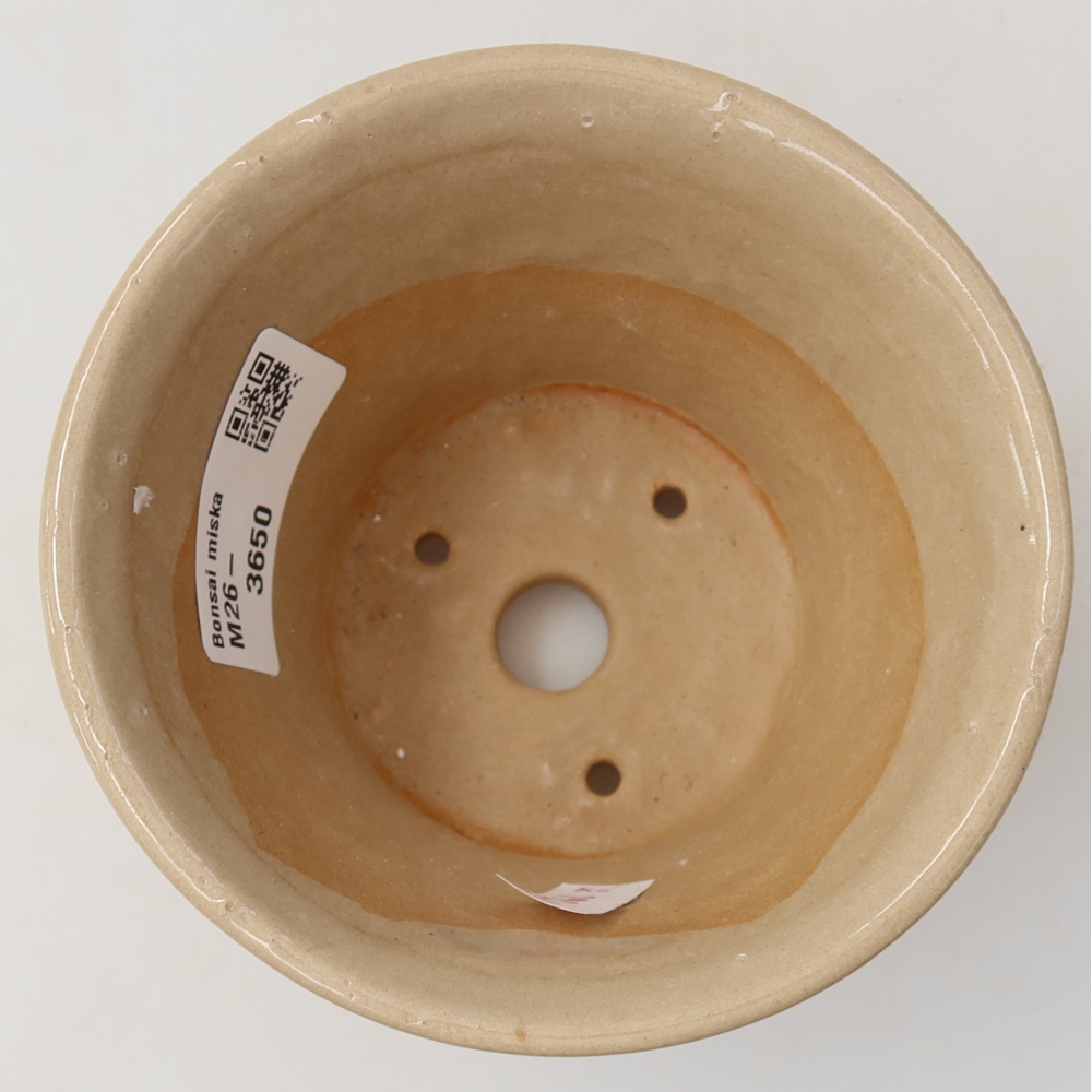 Pot à bonsaï en céramique 11 x 11 x 7 cm, couleur beige
