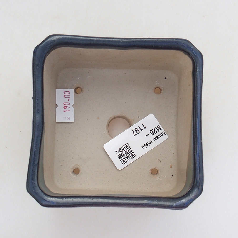 Bol à bonsaï en céramique 9 x 9 x 7 cm, couleur bleu