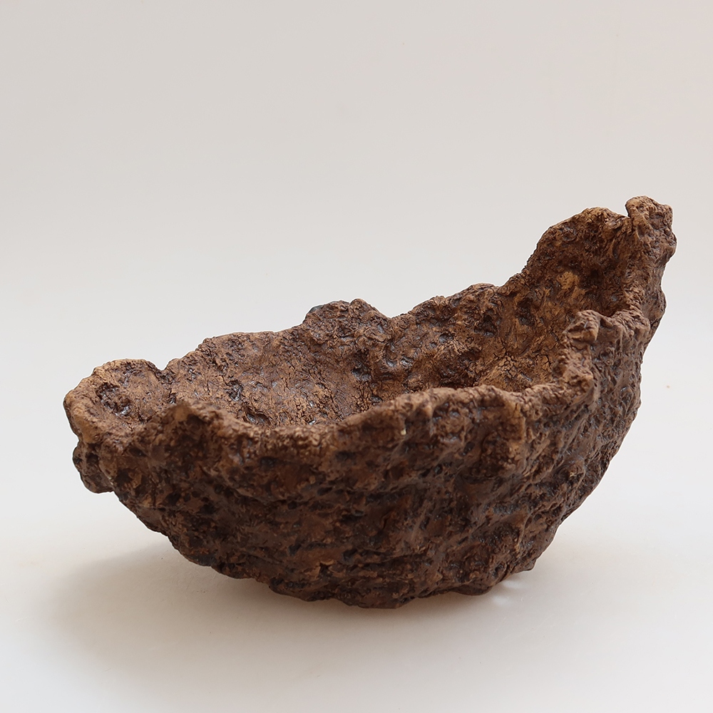 Coquille en céramique 19 x 17 x 13 cm, couleur marron