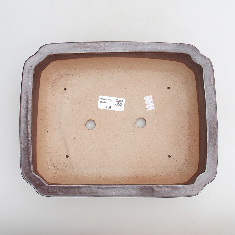 Bol à bonsaï en céramique 27 x 21 x 7 cm, brun