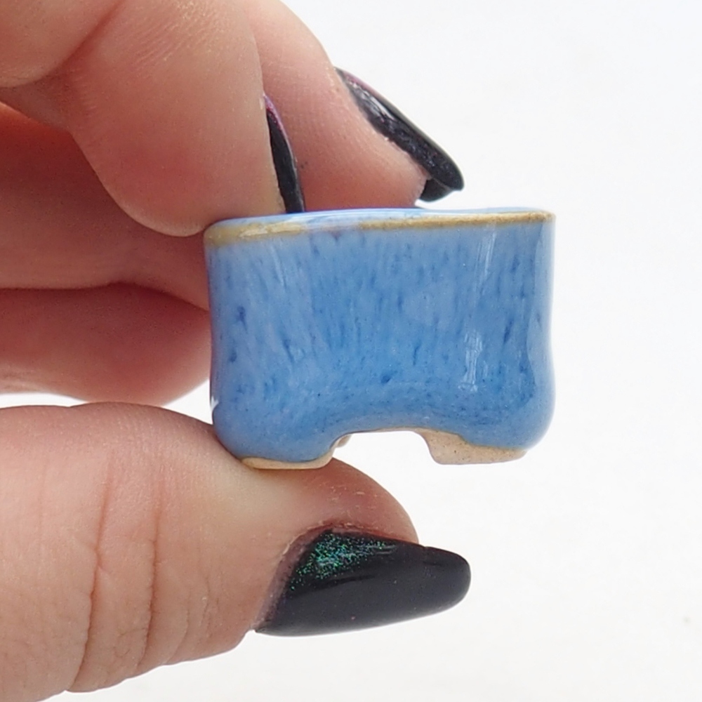 Mini bol bonsaï 2,5 x 2,5 x 1,5 cm, couleur bleu