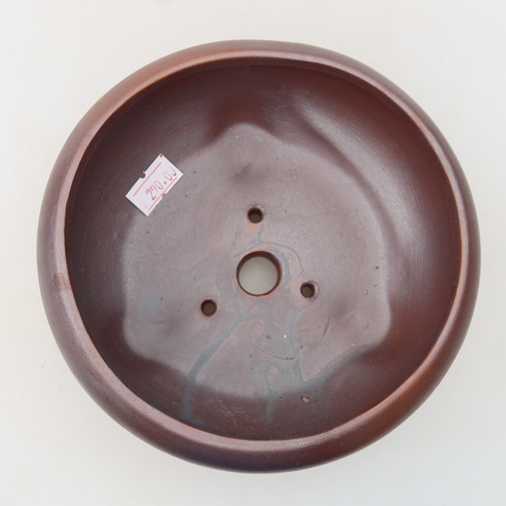 Pot à bonsaï en céramique 15 x 15 x 6,5 cm, couleur métallique
