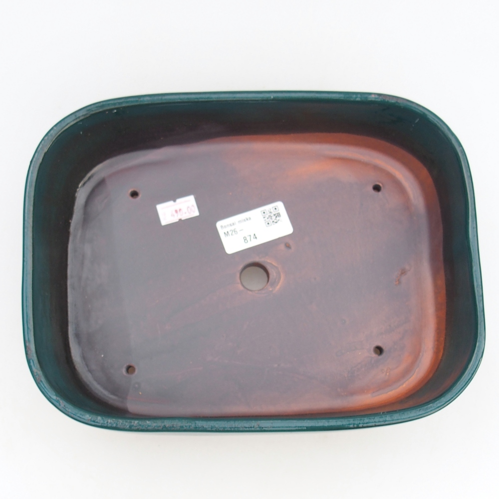 Bol à bonsaï en céramique 23 x 18 x 5,5 cm, vert