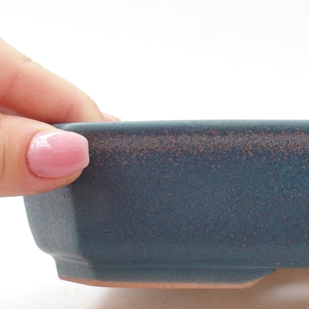 Bol à bonsaï en céramique 19 x 13,5 x 4 cm, couleur bleu