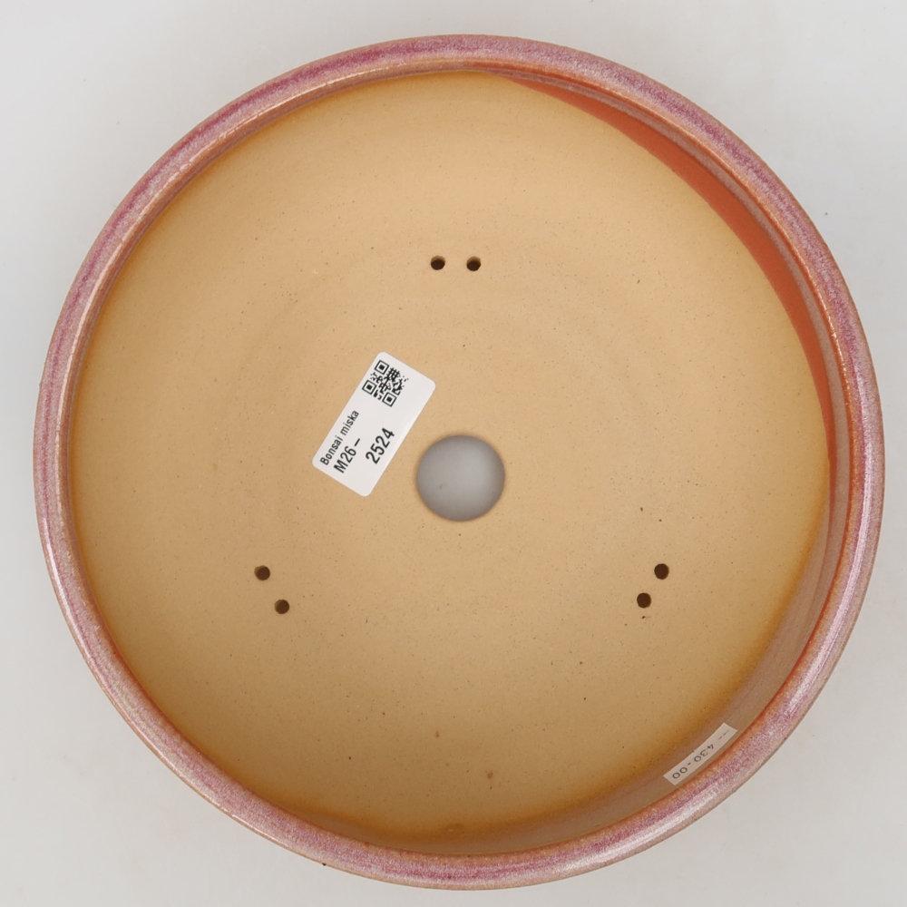 Pot à bonsaï en céramique 21,5 x 21,5 x 6,5 cm, couleur rose
