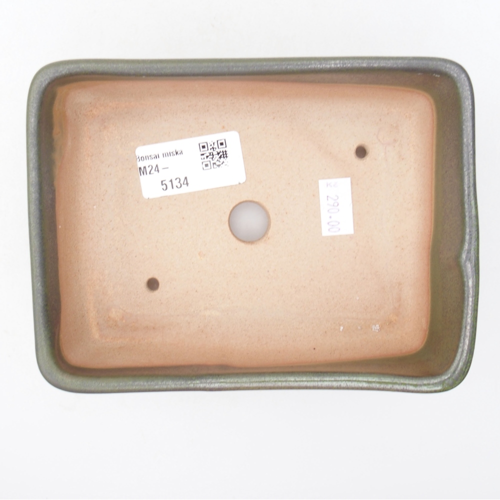 Bol à bonsaï en céramique 15 x 11 x 5,5 cm, vert