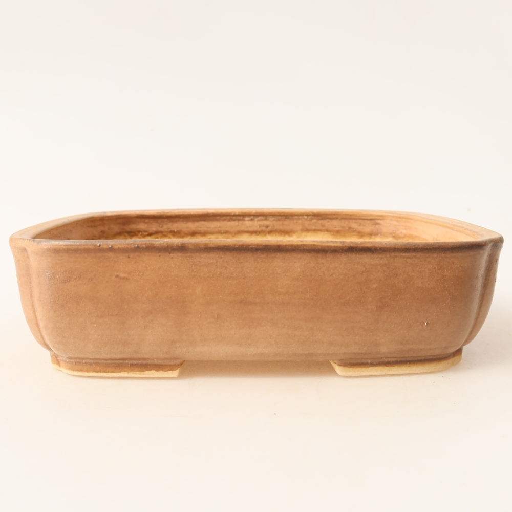 Pot à bonsaï en céramique 18 x 14 x 4,5 cm, couleur rose
