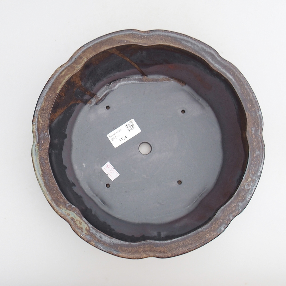 Bol à bonsaï en céramique 26 x 26 x 8 cm, couleur métal