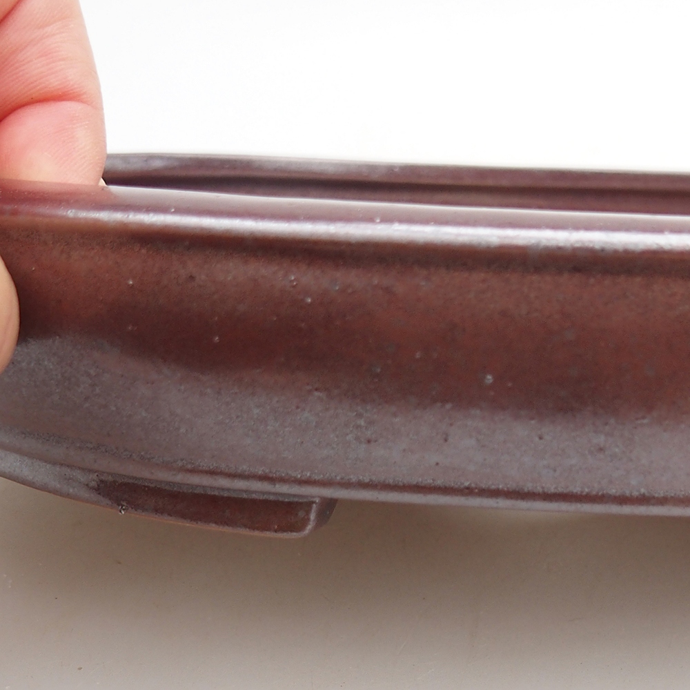 Bol à bonsaï en céramique 24 x 19,5 x 4 cm, bordeaux