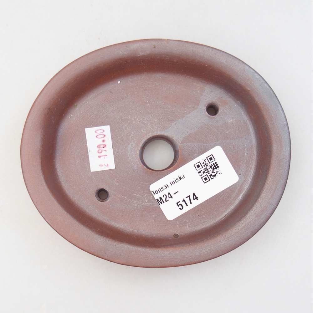 Bol à bonsaï en céramique 12,5 x 10,5 x 2 cm, brun