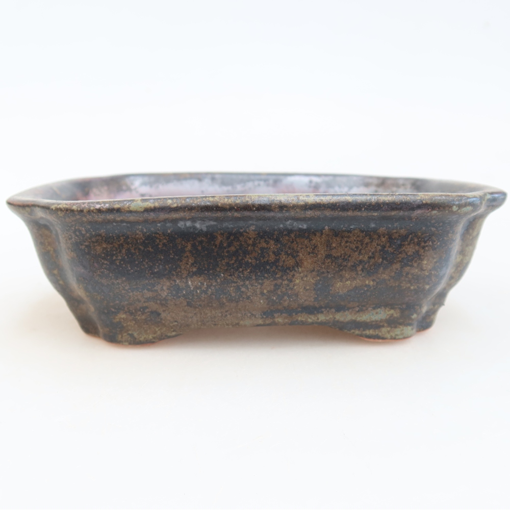 Bol à bonsaï en céramique 15,5 x 12 x 4,5 cm, brun