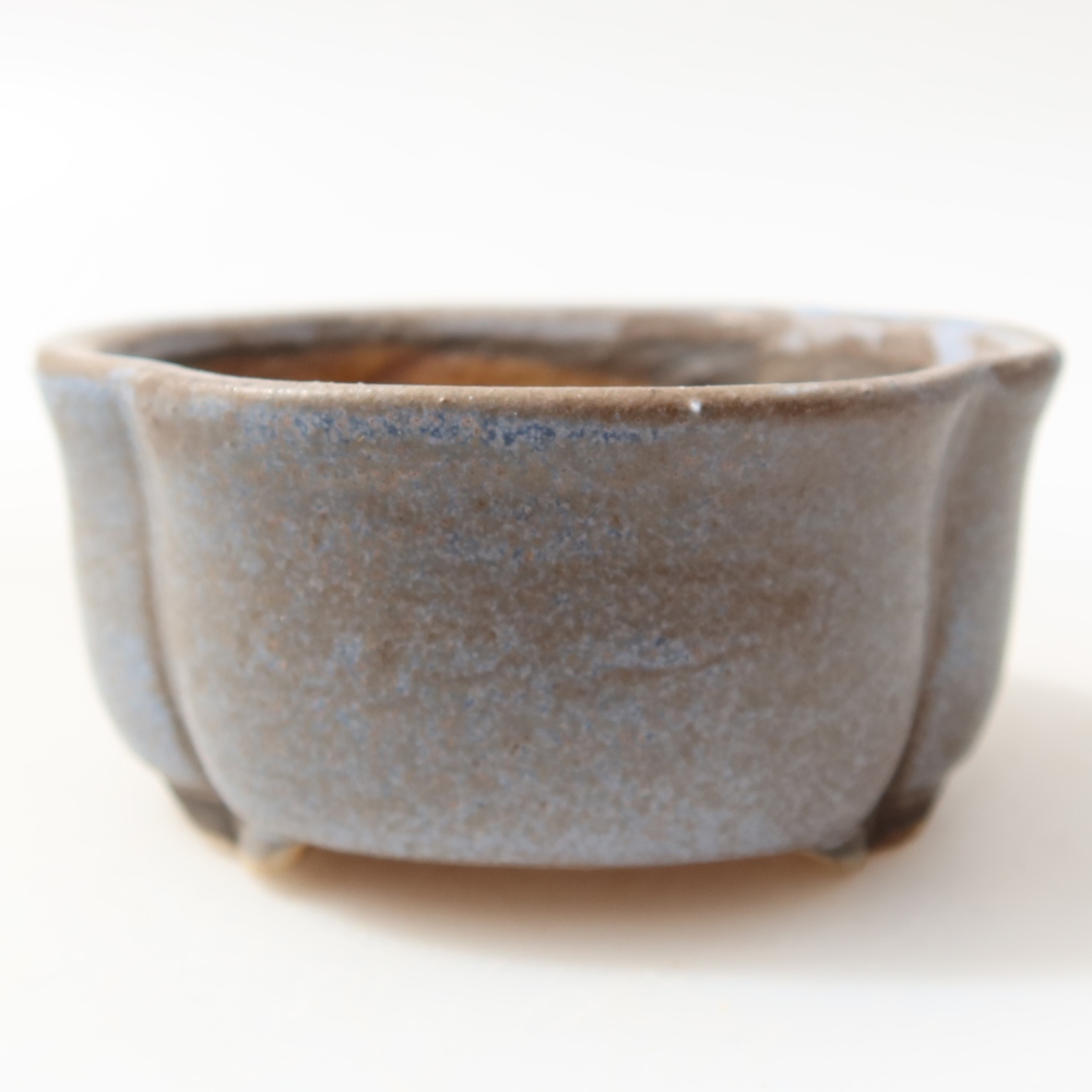 Pot à bonsaï en céramique 8 x 7,5 x 3,5 cm, couleur bleue