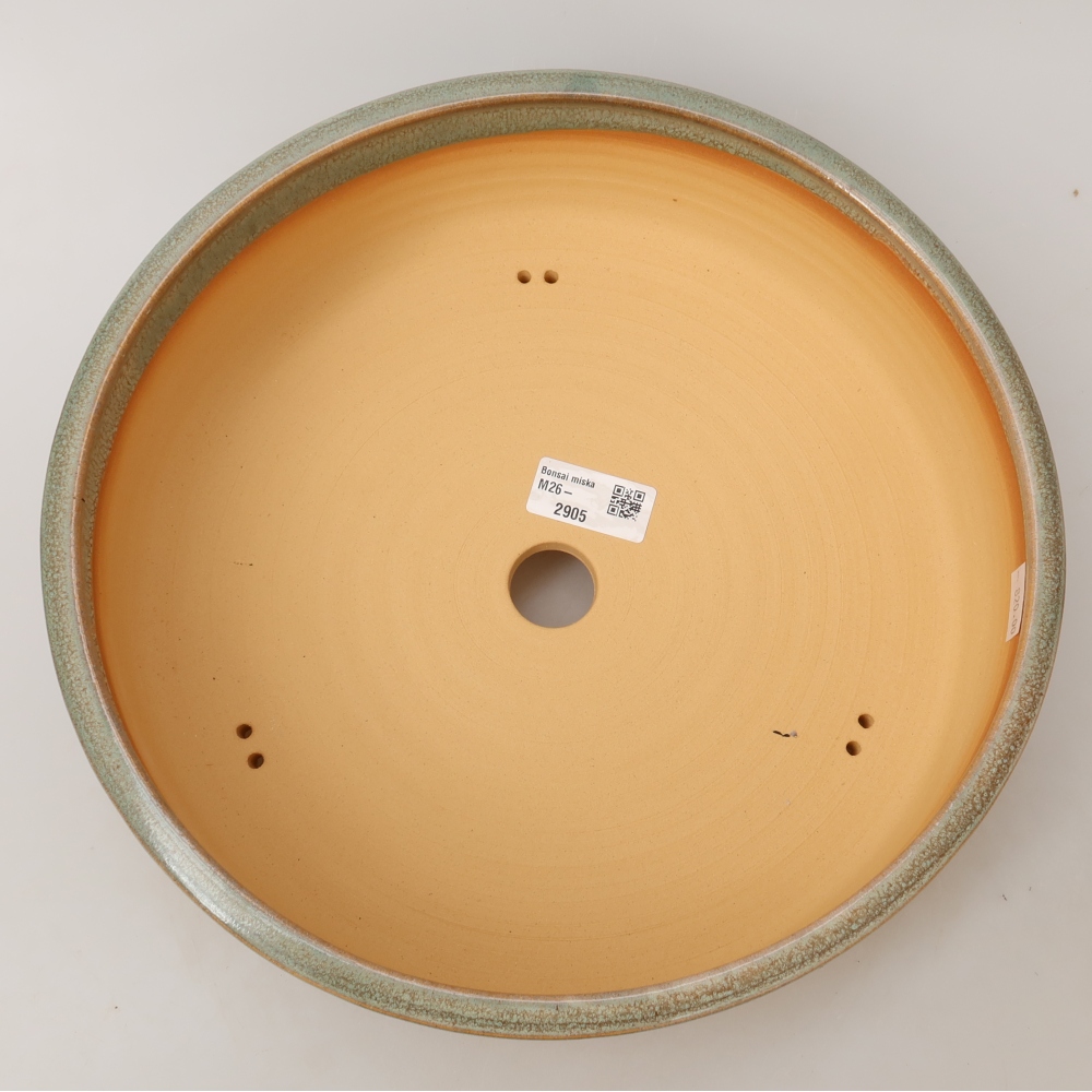 Pot à bonsaï en céramique 29 x 29 x 8,5 cm, couleur verte