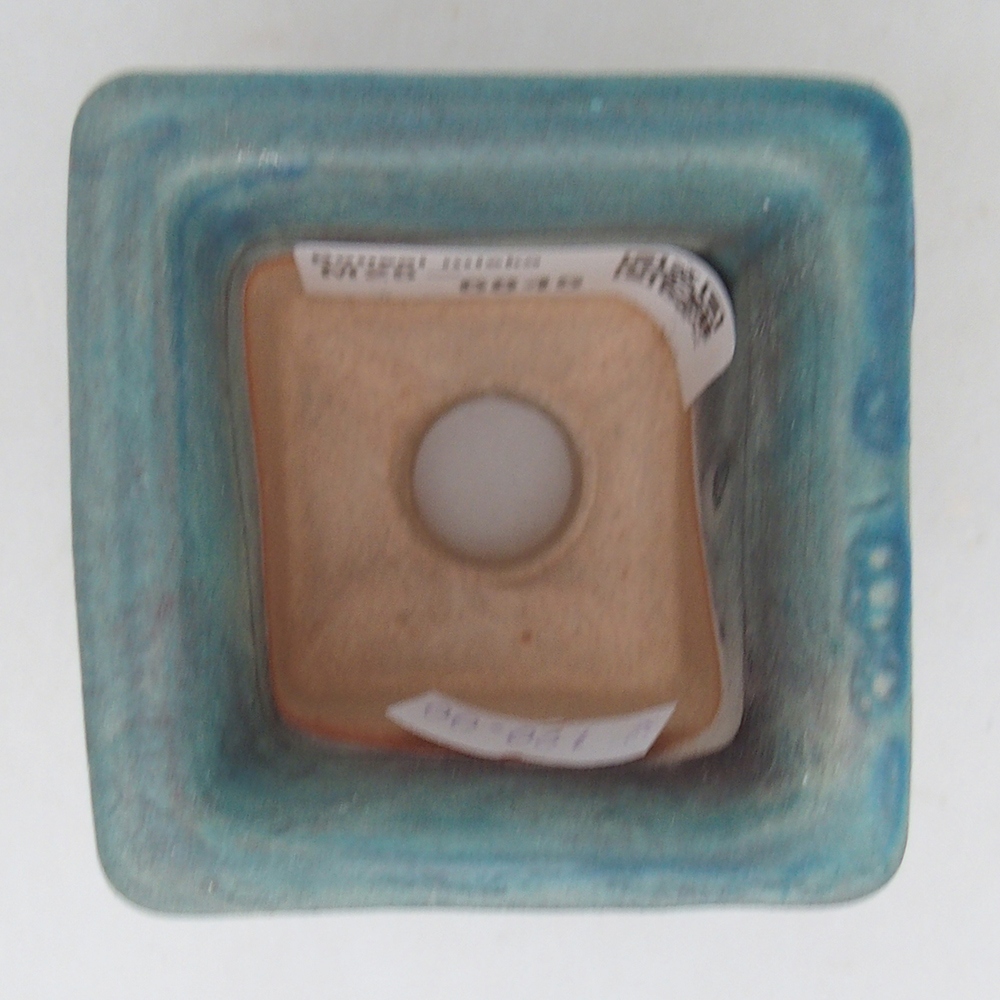 Bol à bonsaï en céramique 5,5 x 5,5 x 5,5 cm, couleur bleu