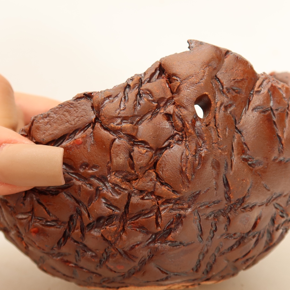 Coquille en céramique pour kokedama, 12,5 x 12 x 7 cm, couleur marron