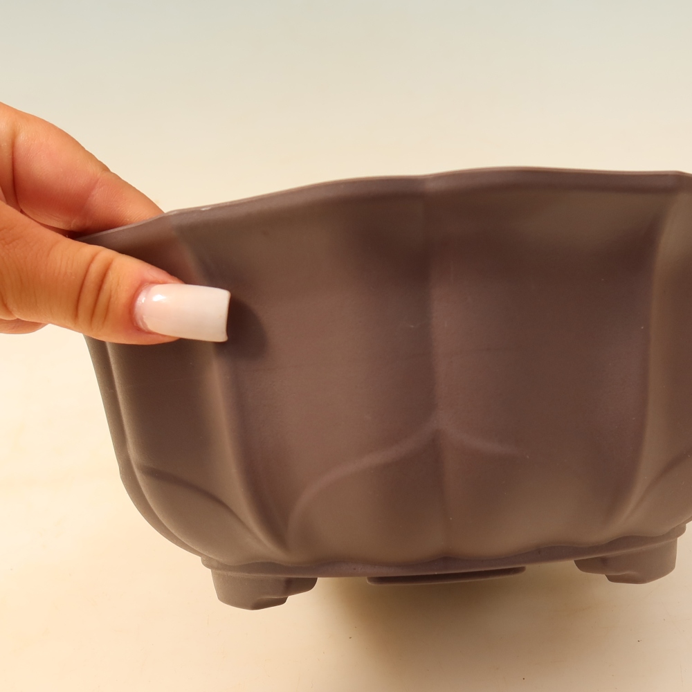 Pot à bonsaï en plastique MP-34 marron - 22 x 22 x 9,5 cm 