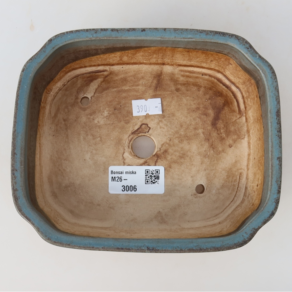 Pot à bonsaï en céramique 17,5 x 14,5 x 5 cm, couleur bleue