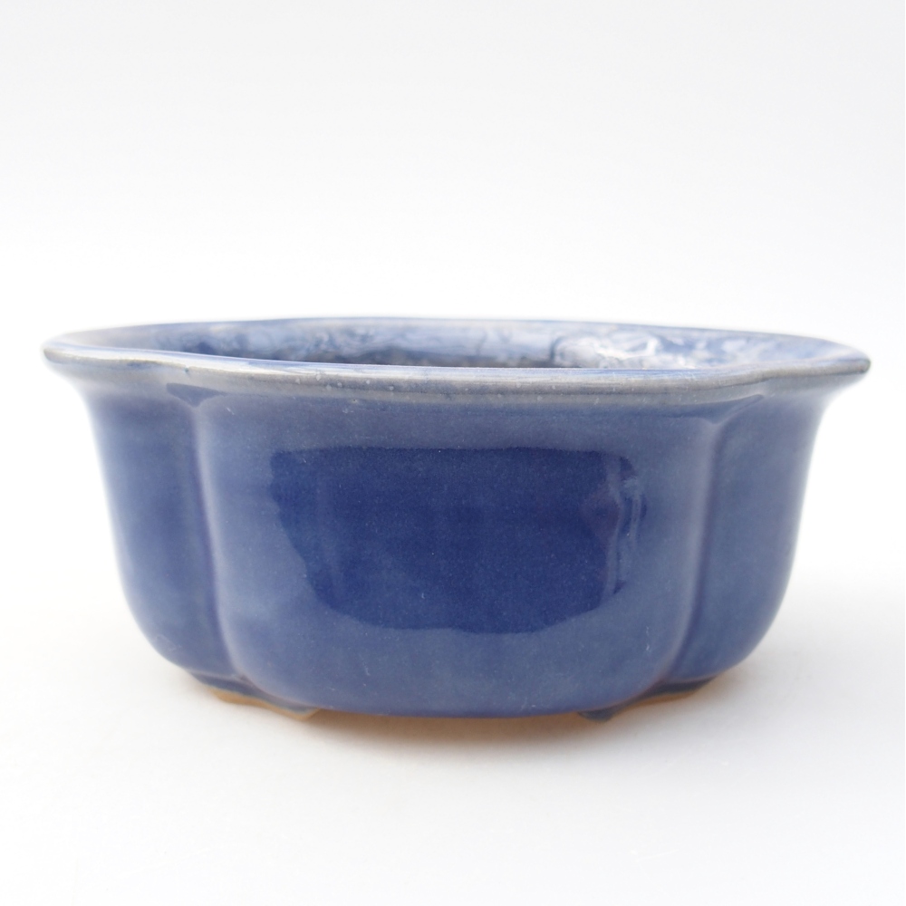 Bol à bonsaï en céramique 13,5 x 11 x 5,5 cm, couleur bleu