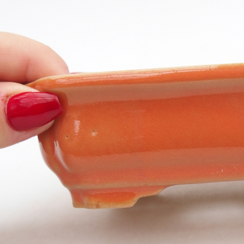 Bol à bonsaï en céramique 14 x 11 x 4 cm, orange