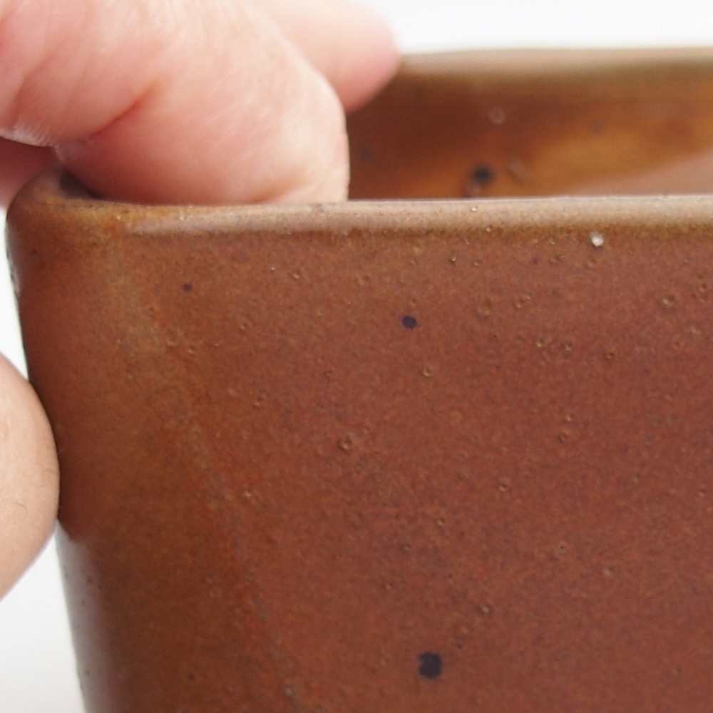 Bol à bonsaï en céramique 10 x 10 x 8 cm, brun