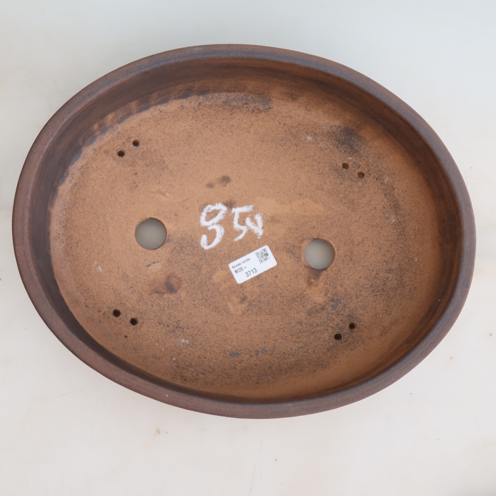 Pot à bonsaï en céramique 38 x 30,5 x 8,5 cm, couleur marron