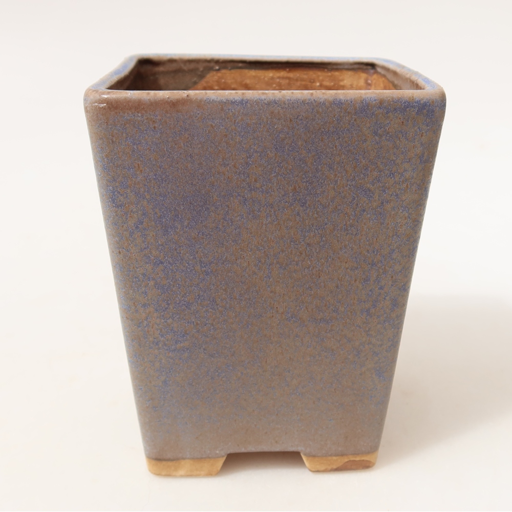 Bol à bonsaï en céramique 8,5 x 8,5 x 10,5 cm, couleur bleu