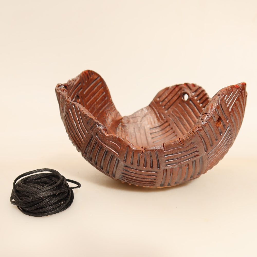 Coquille en céramique pour kokedama, 12,5 x 12 x 7,5 cm, couleur marron