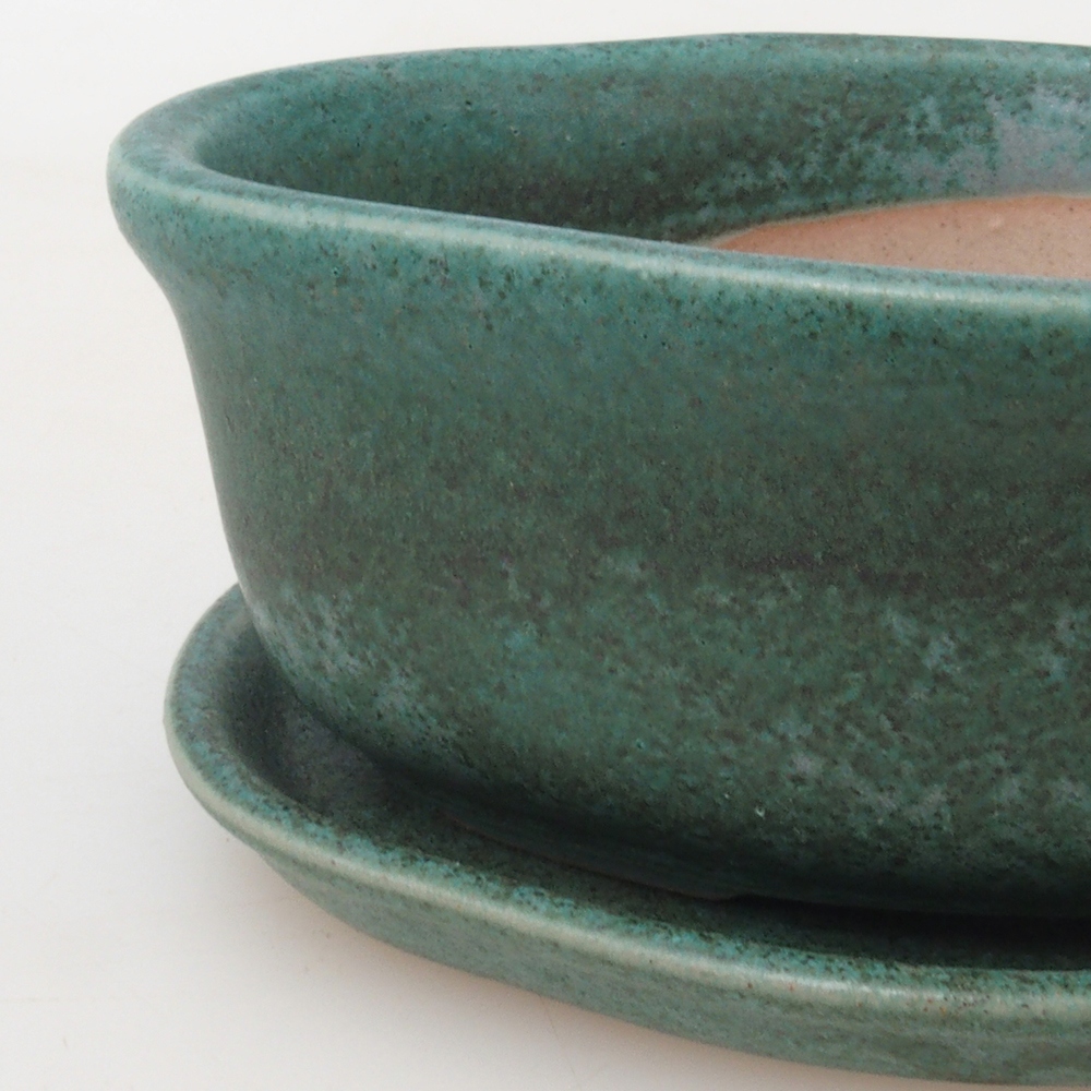 Bol bonsaï + soucoupe H05 - 11 x 8 x 4 cm - vert