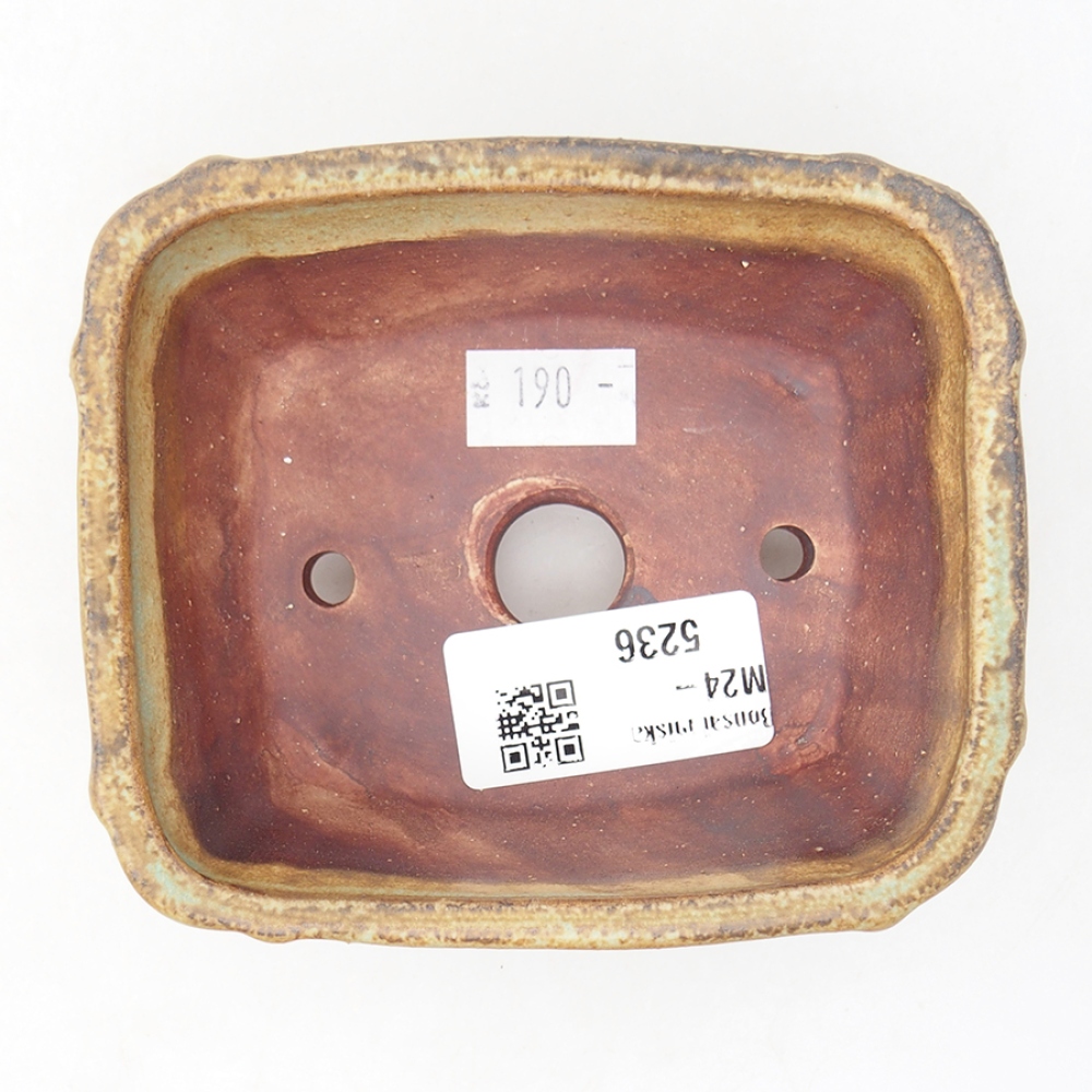 Bol à bonsaï en céramique 10,5 x 8,5 x 4 cm, vert