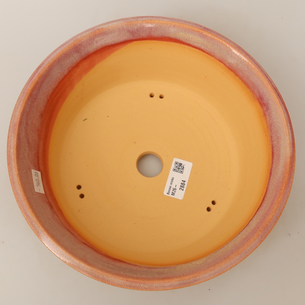Pot à bonsaï en céramique 25 x 25 x 8 cm, couleur rose