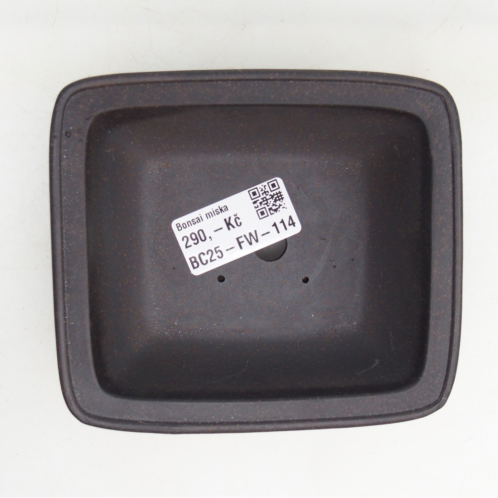 Bol à bonsaï en céramique 12 x 11 x 4,5 cm, couleur ocre brunâtre