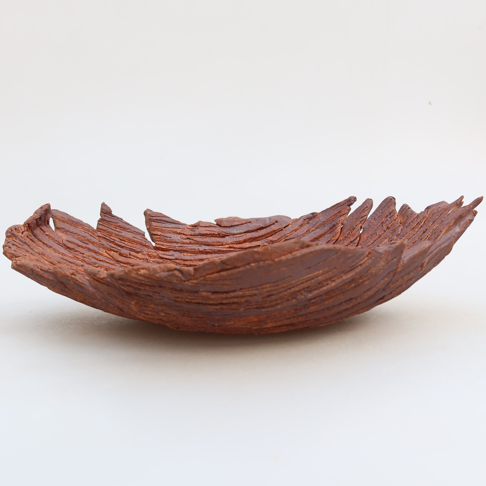 Coquille en céramique  24 x 17 x 6,5 cm, couleur marron