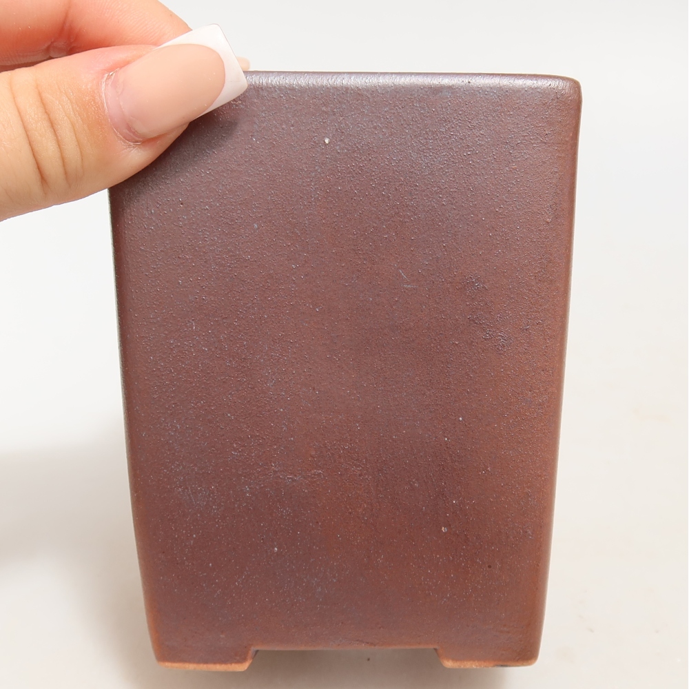 Pot à bonsaï en céramique 8 x 8 x 10 cm, couleur métallique