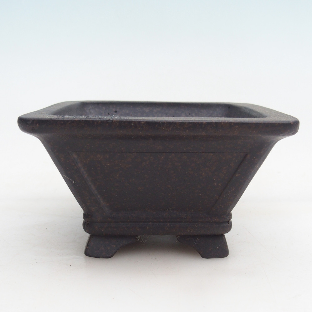 Bol à bonsaï en céramique 12 x 12 x 7 cm, couleur ocre brunâtre