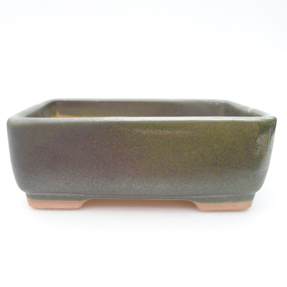 Bol à bonsaï en céramique 15 x 11 x 5,5 cm, vert