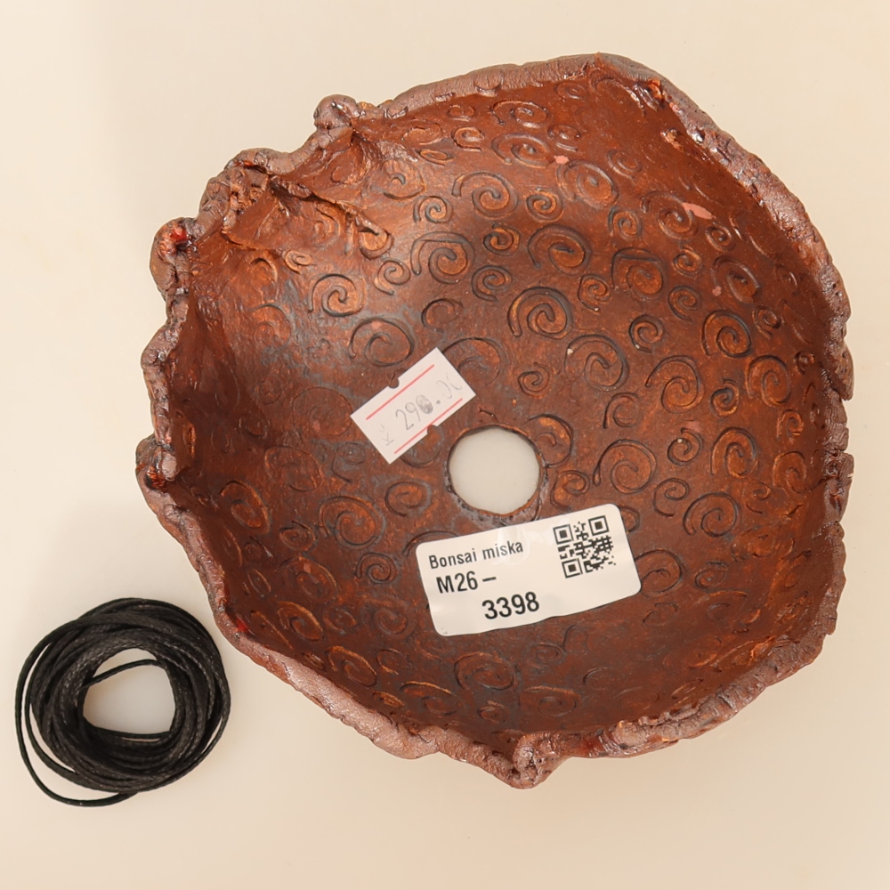 Coquille en céramique pour kokedama, 12,5 x 11,5 x 8,5 cm, couleur marron