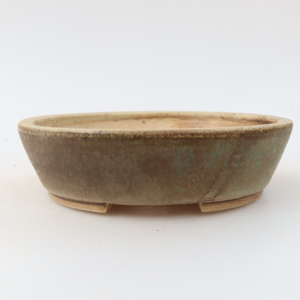 Bol à bonsaï en céramique 12,5 x 10,5 x 3,5 cm, vert