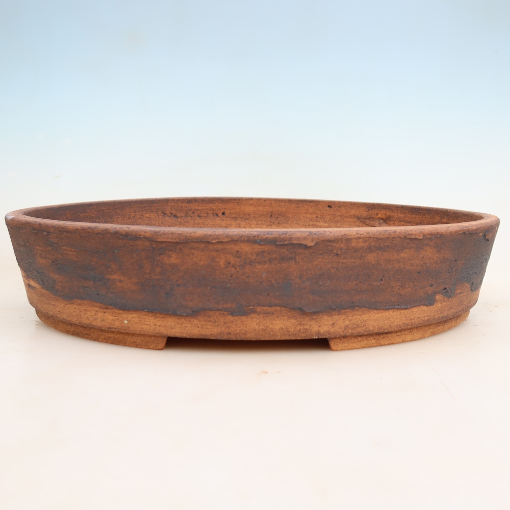 Pot à bonsaï en céramique 38 x 30 x 7,5 cm, couleur marron
