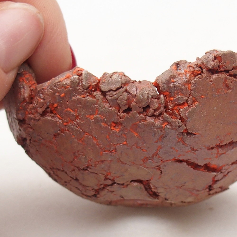 Coquille en céramique 7,5 x 6,5 x 3,5 cm , couleur orange