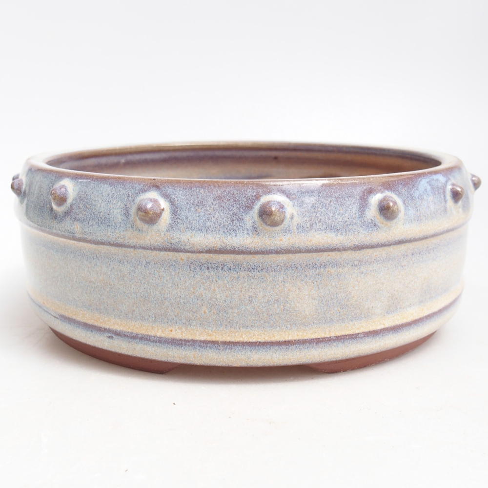 Bol à bonsaï en céramique 18 x 18 x 6,5 cm, couleur bleu