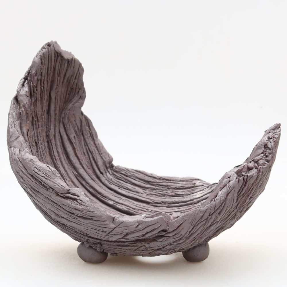 Coquille en céramique  15 x 11 x 14 cm, couleur marron