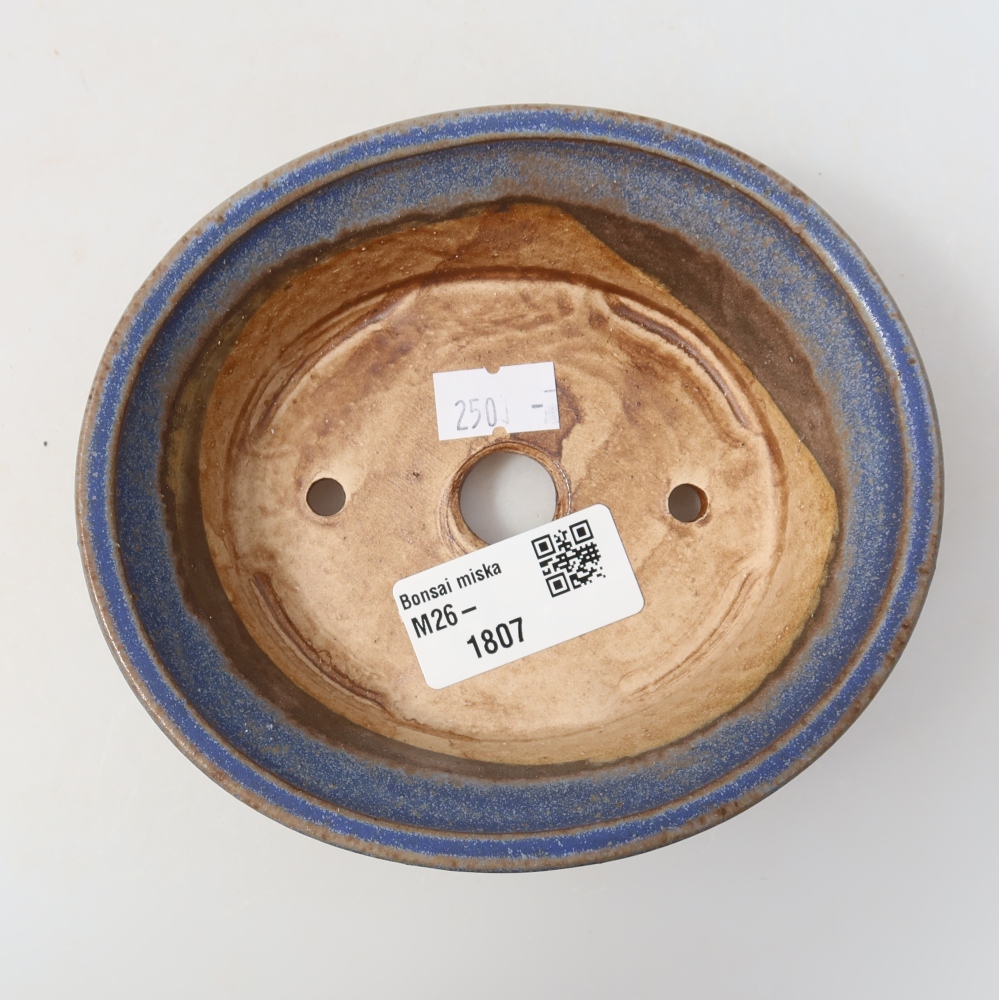 Bol à bonsaï en céramique 12,5 x 11,5 x 4 cm, couleur bleu