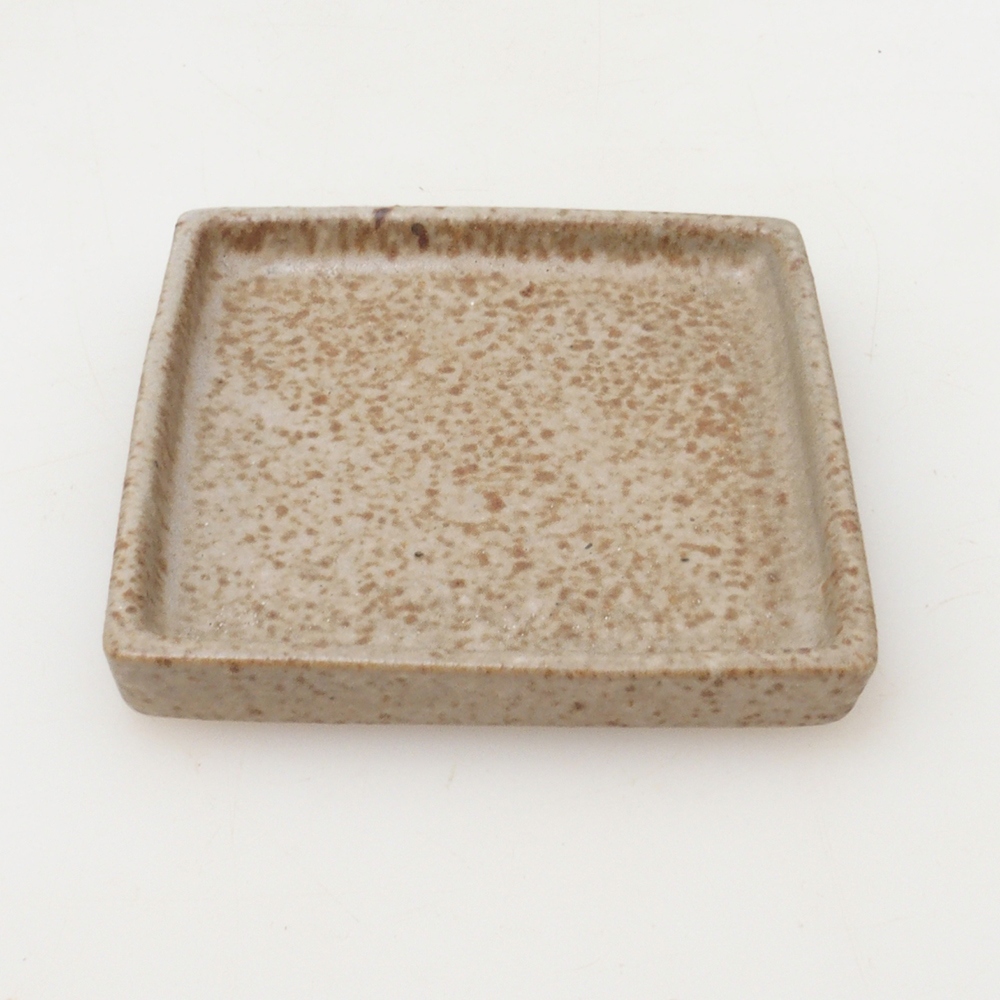 Soucoupe Bonsaï carrée S - 8 x 8 x 1 cm - beige