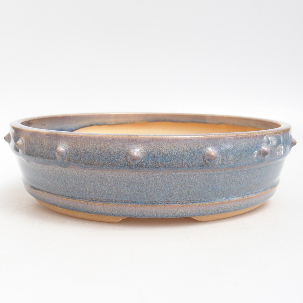 Bol à bonsaï en céramique 23 x 23 x 6 cm, couleur bleu