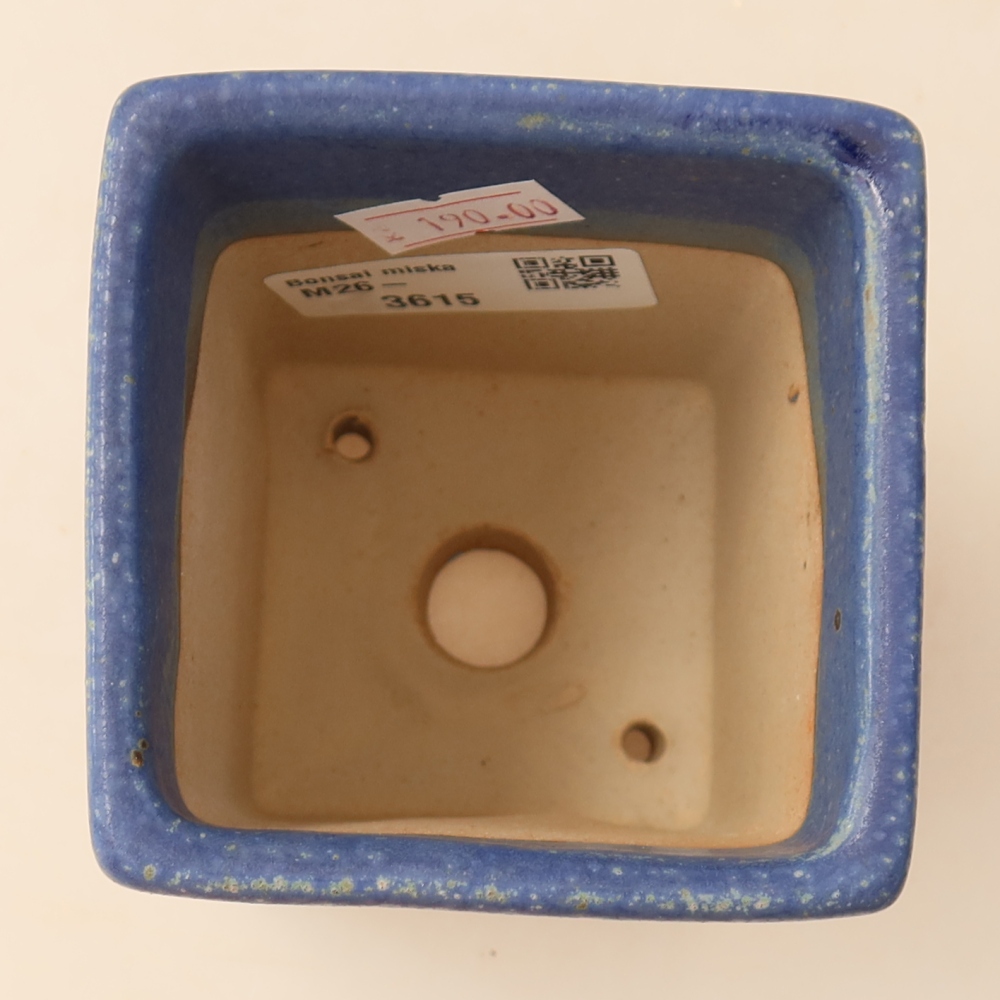 Pot à bonsaï en céramique 7,5 x 7,5 x 10 cm, couleur bleue