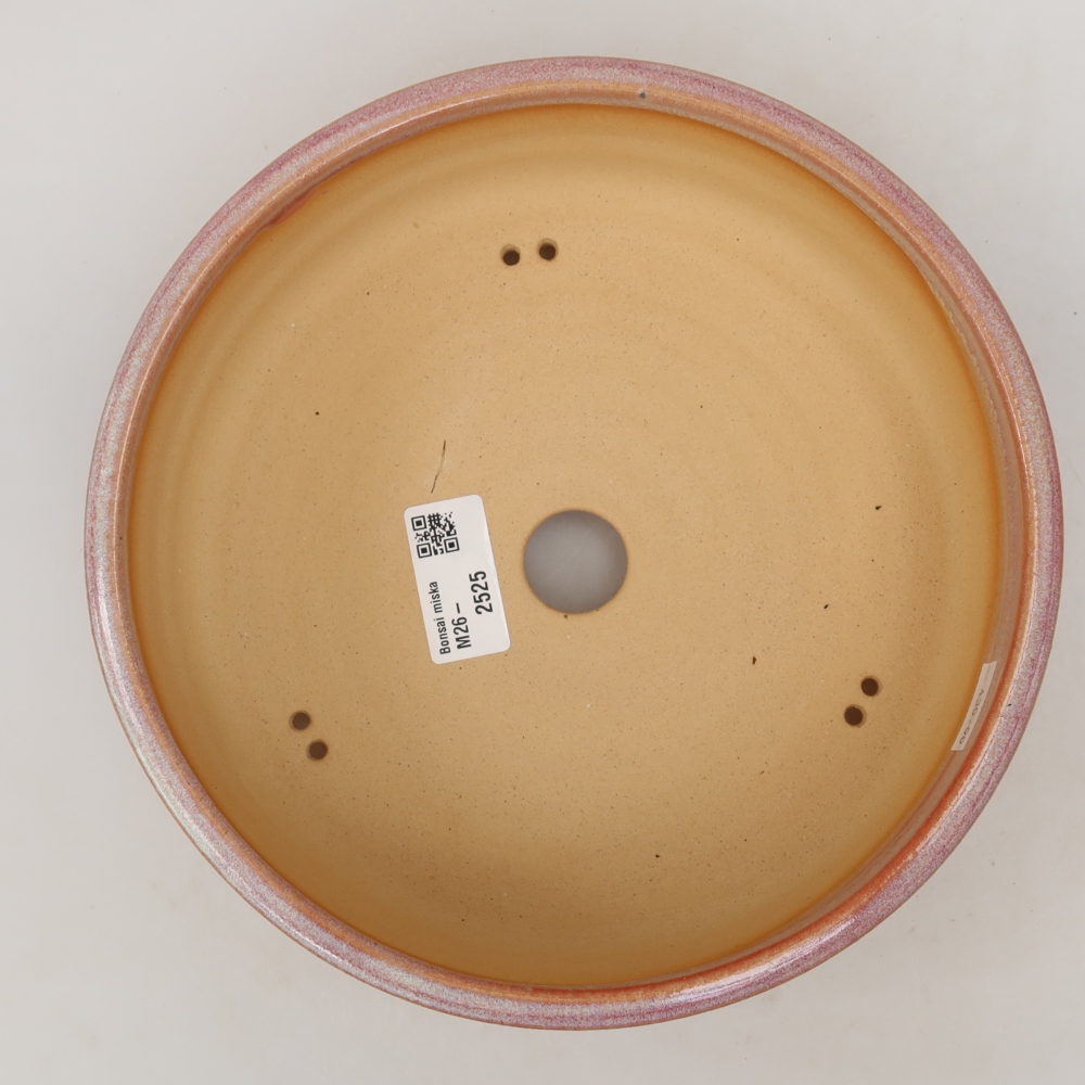 Pot à bonsaï en céramique 21,5 x 21,5 x 6,5 cm, couleur rose