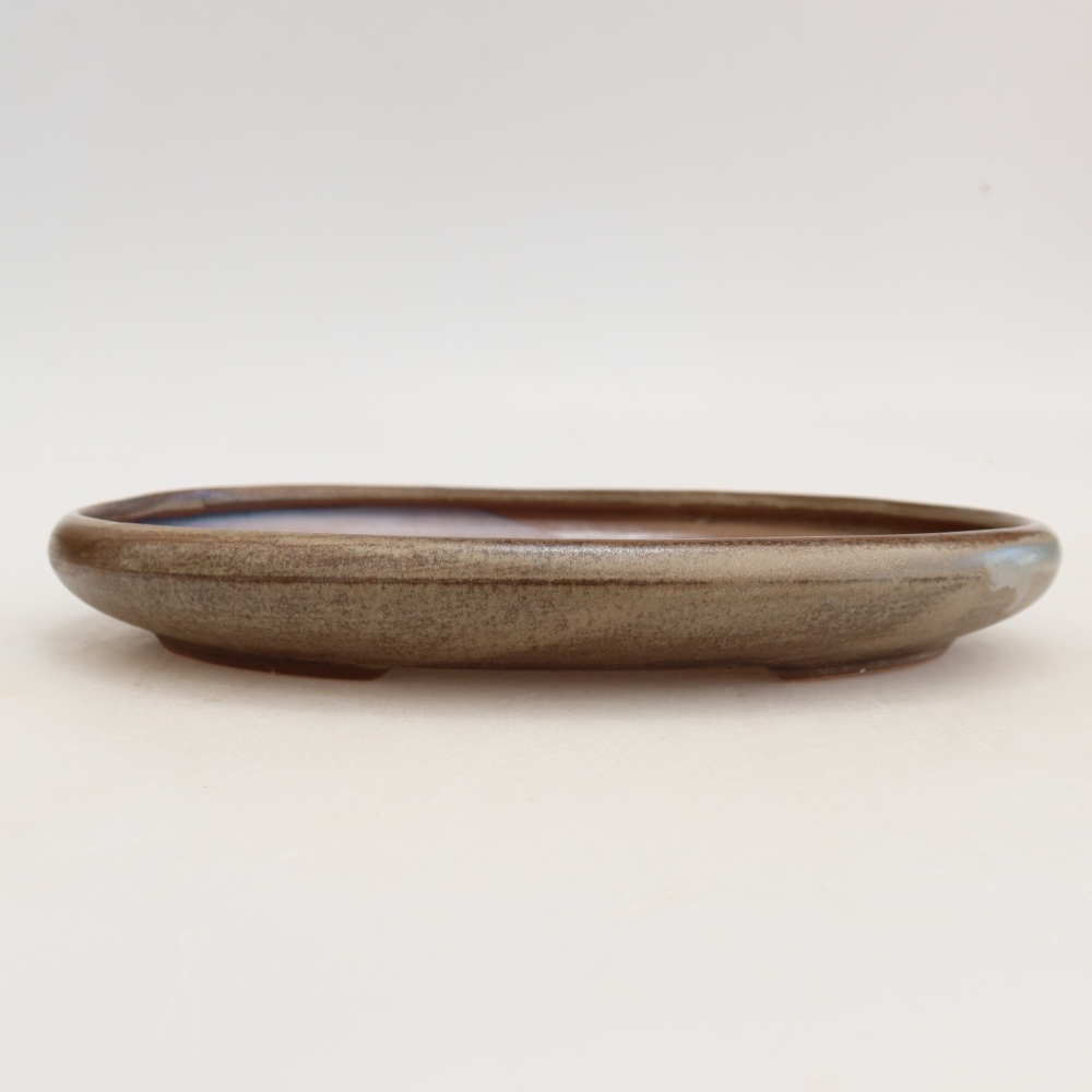 Bol à bonsaï en céramique 22,5 x 16,5 x 3 cm, brun