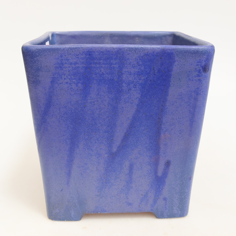 Pot à bonsaï en céramique 13 x 13 x 13,5 cm, couleur bleue